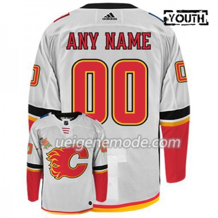 Kinder Eishockey Calgary Flames Trikot Custom Adidas Weiß Authentic